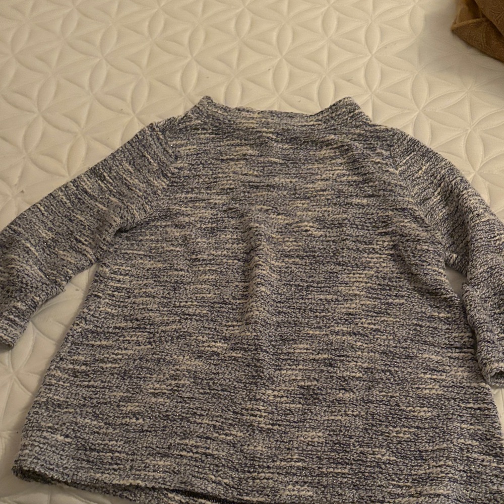 LOFT Blue and Gray Cowl Neck Sweater